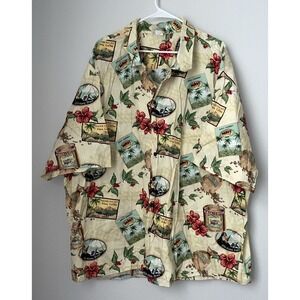 Men's VTG Winnie Fashions Hawaiian Shirt W Flowers Maui Coffee Size 5XL